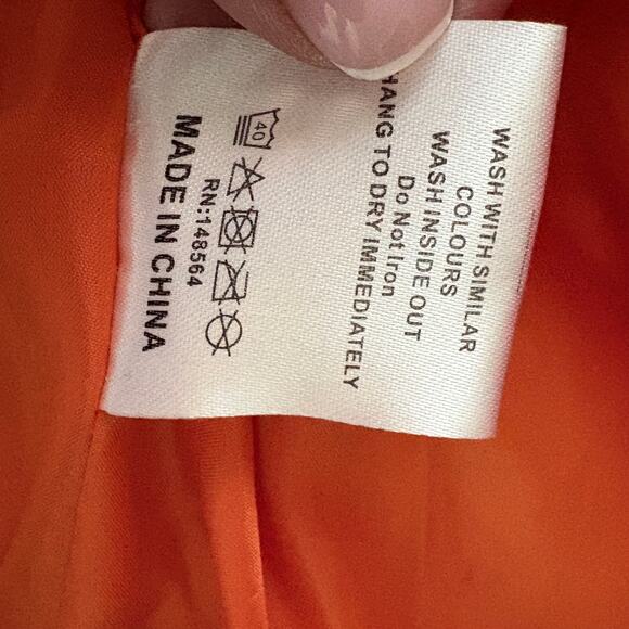 Puffer Jacket cropped Azalea Wang Orange Paisley Bandana Print M Y2K Dopamine - Picture 7 of 9